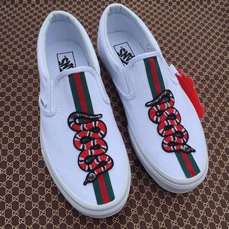 gucci vans custom slip ons|vans authentic gucci.